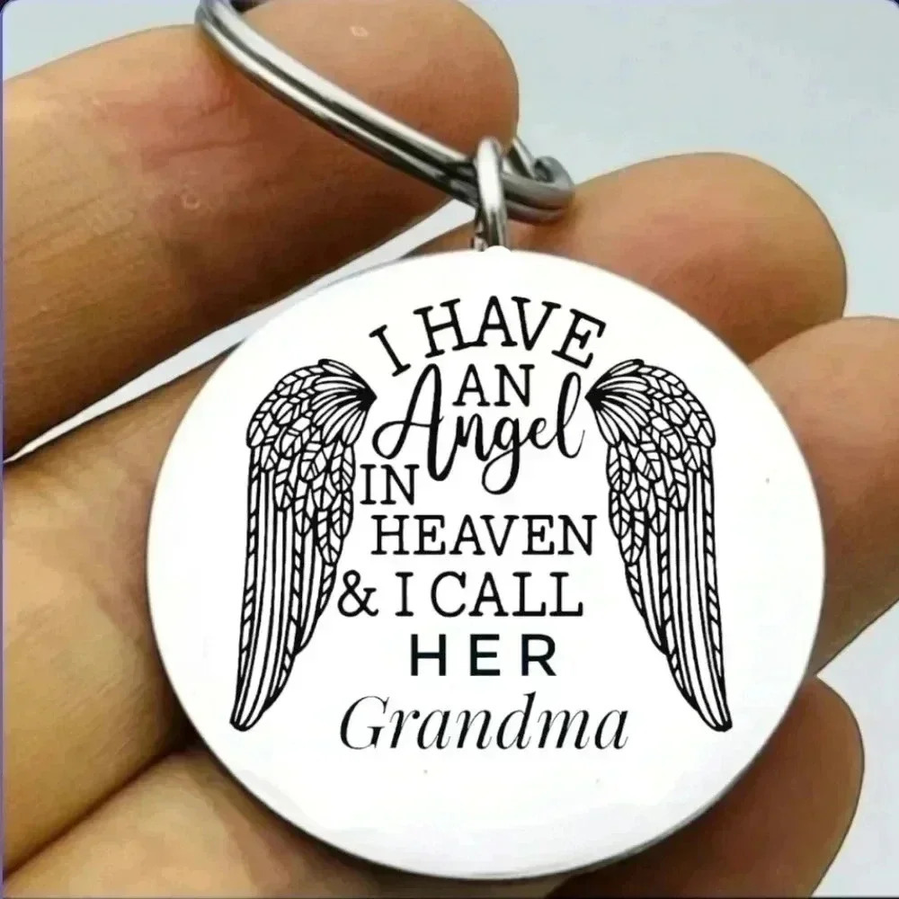 I have angel in heaven I call her Grandma wings Keychain